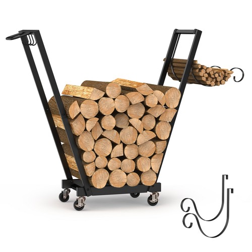 Firewood rack wheels - firewood,