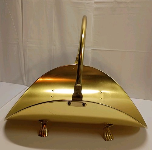 Vintage brass fireplace - brass, log