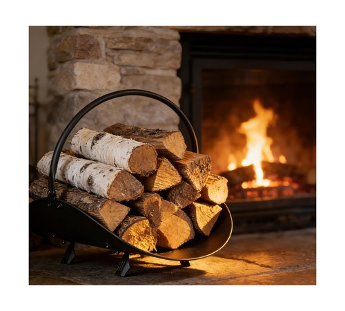 Black log holder - log, indoor