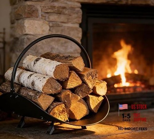Black log holder - black,
