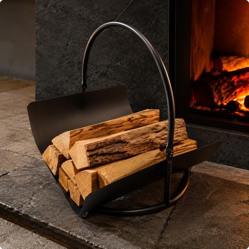 Firewood storage basket with - firewood,