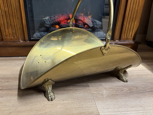 Vintage brass firewood log - firewood,