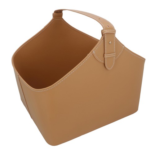 Large brown leather firewood - brown,