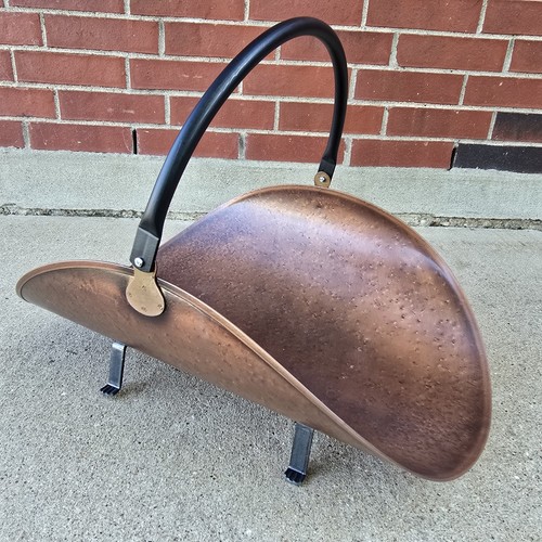 Copper log basket - copper, stand