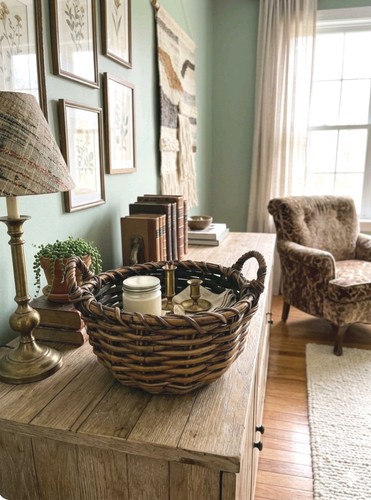 Large vintage wicker rattan - large,