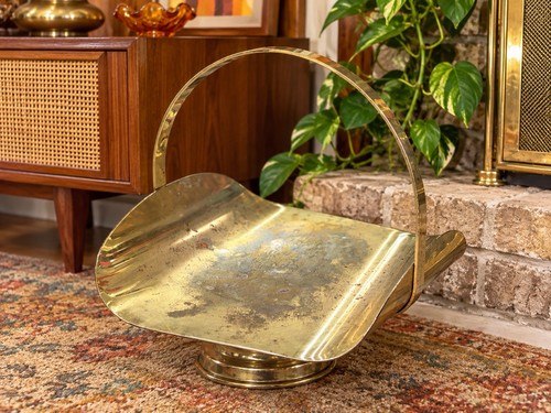 Vintage solid brass firewood - solid,