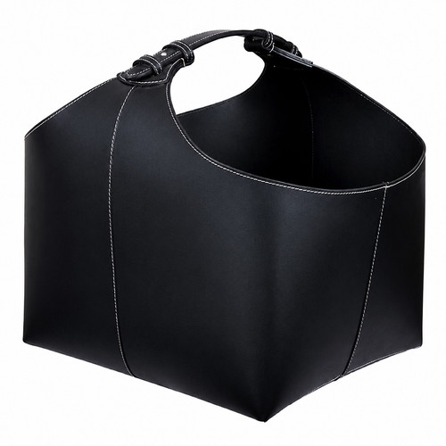 Leather log basket - log,