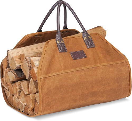Firewood carrier waxed canvas - carrier,