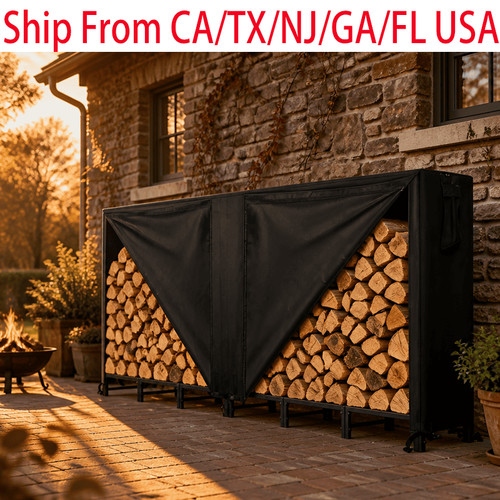 8ft steel firewood rack with - steel,