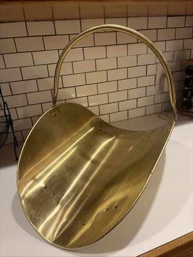 Vtg solid brass fireplace - brass,