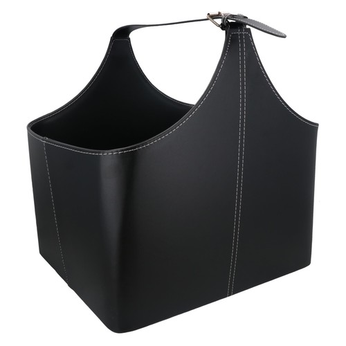 Large black leather firewood - large,
