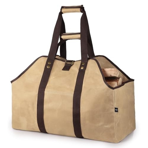Firewood carrier bag - bag,, waxed