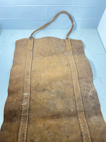 Vintage leather firewood log - leather,