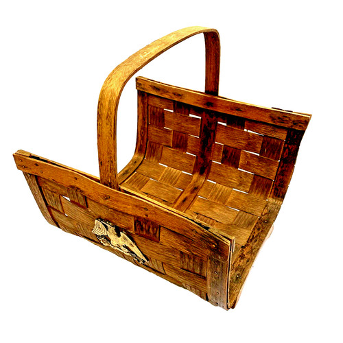Vtg woven wood log - woven,