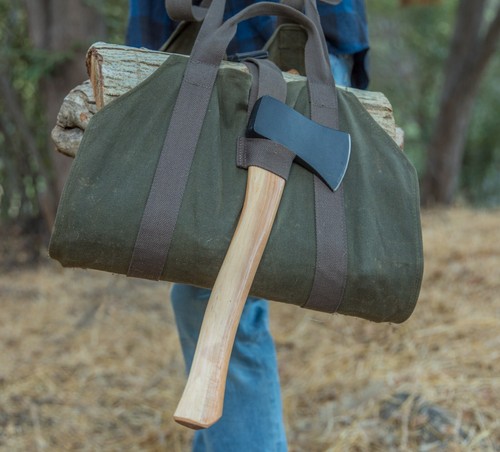 Waxed canvas firewood log - canvas,