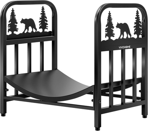 Firewood rack w - 16.5", w/bear