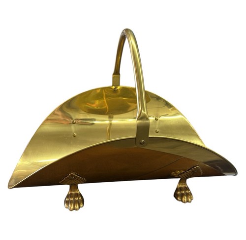 Vintage brass fireplace log - brass,