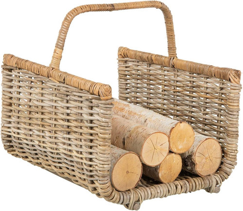 Rattan firewood log basket - rattan,