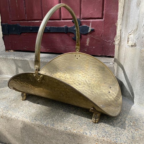Vintage solid brass firewood - solid,