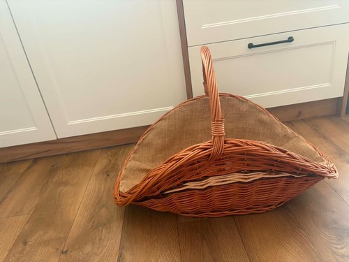 New wicker log basket with - new,