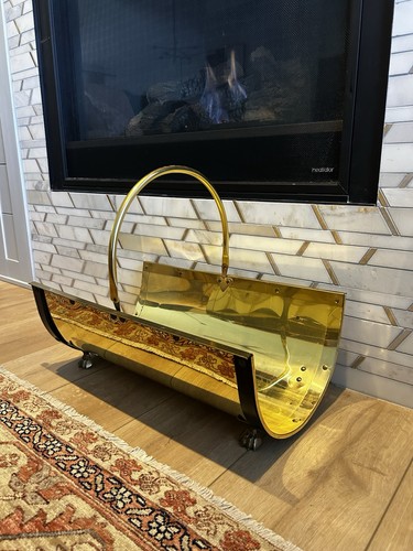 Vintage brass black log - vintage,